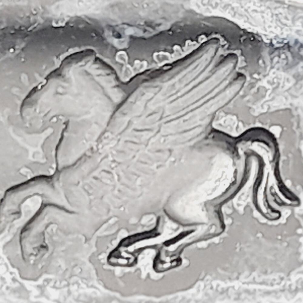 Monet Silver Tone Black Glass Pegasus Pendant Necklace – 16 Inches - Picture 9 of 9